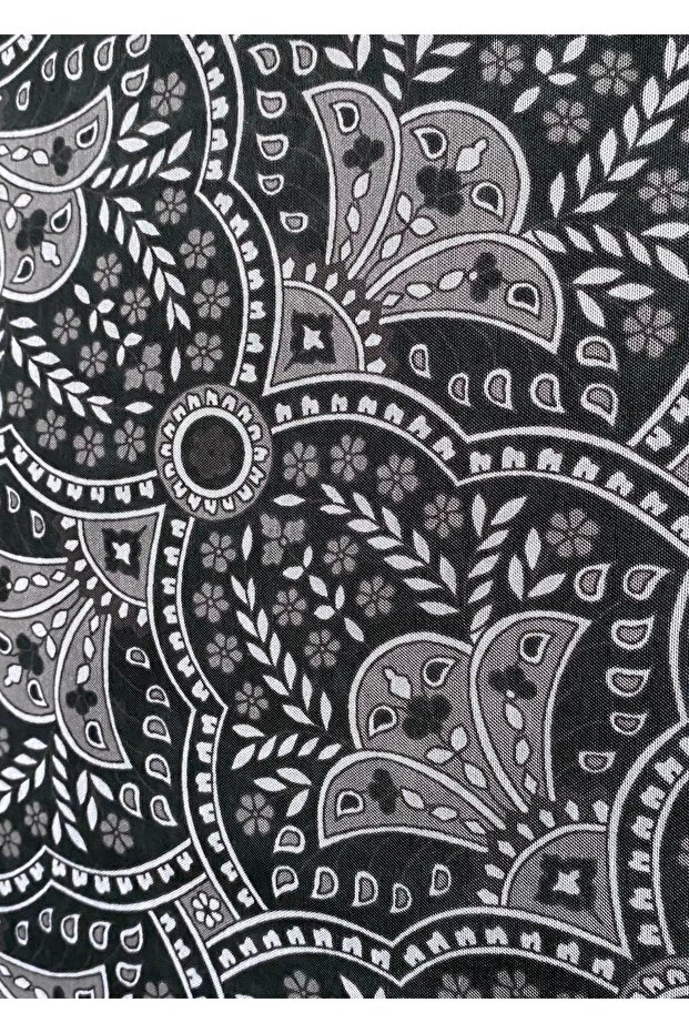 Smoked Ethnic Patterned Soft Scarf - 3