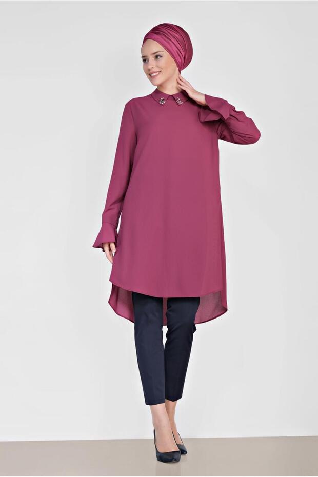 YAKASI TAŞLI TUNİK 4879 - 2