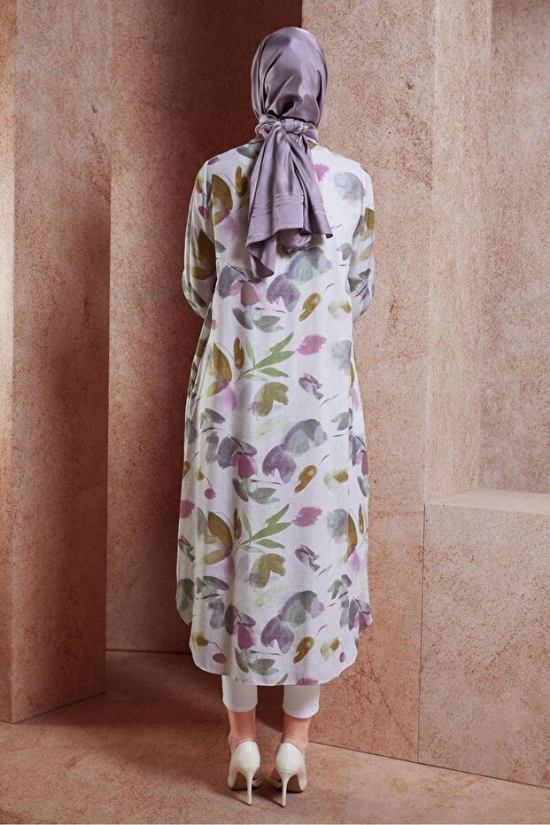 Linen Textured Patterned Tunic - Model 44770 - 3