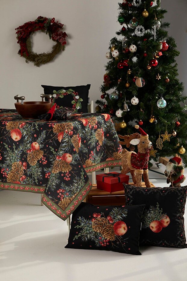 Yılbaşı Kuşburnu Desenli Masa Örtüsü - 1