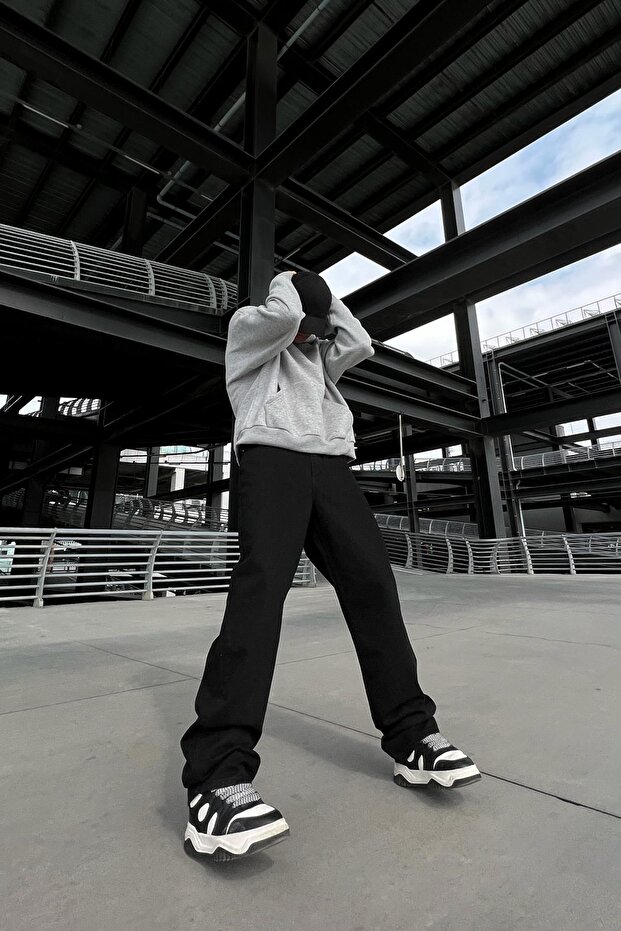 Basic Baggy Jean Siyah - 6