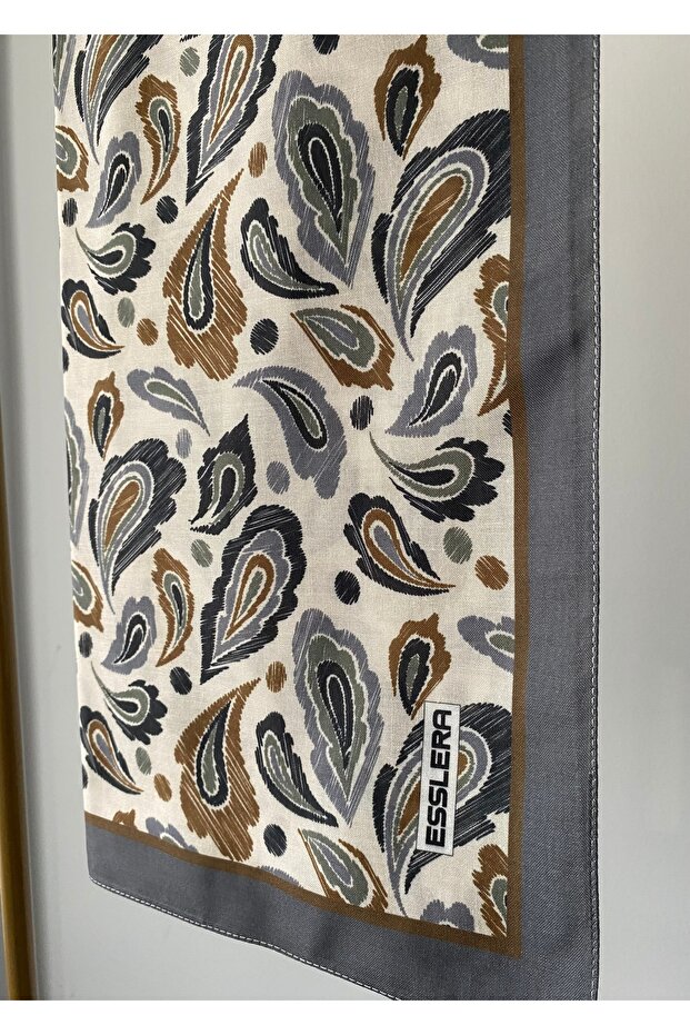 وشاح من القطن باللون الرمادي الناعم - 6