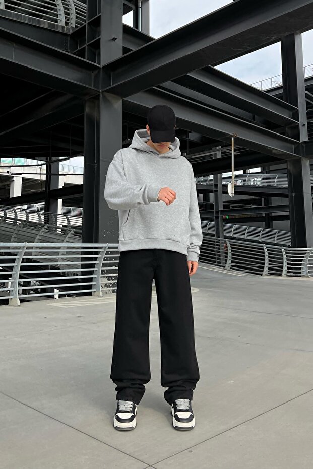 Basic Baggy Jean Siyah - 8