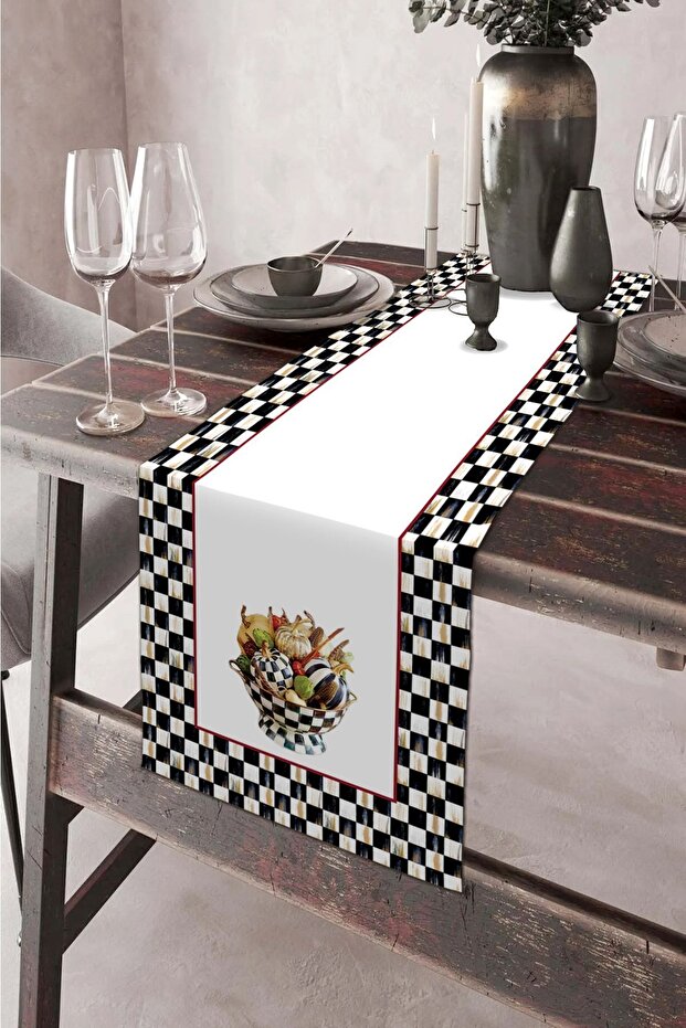 40x140cm Woven Stain Resistant Printed Premium Thai Feather Fabric Tablecloth Runner Washable