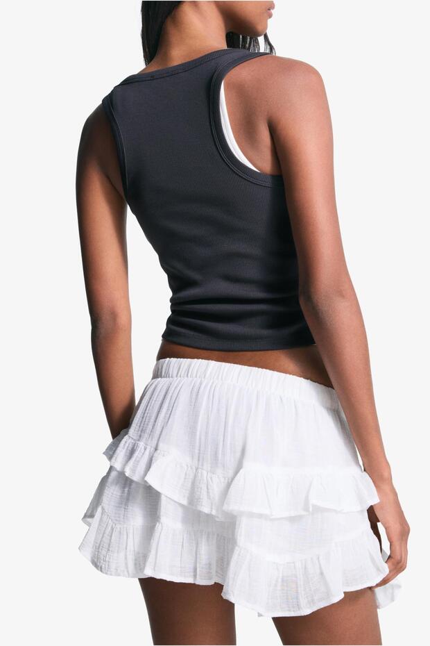 Fırfırlı mini etek - 3