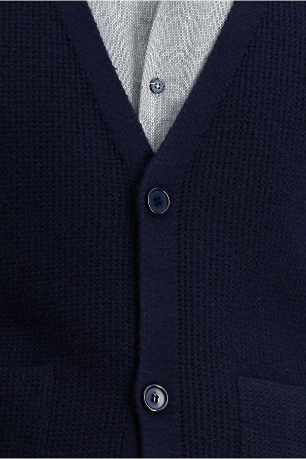 V Yaka Triko Yelek - 6