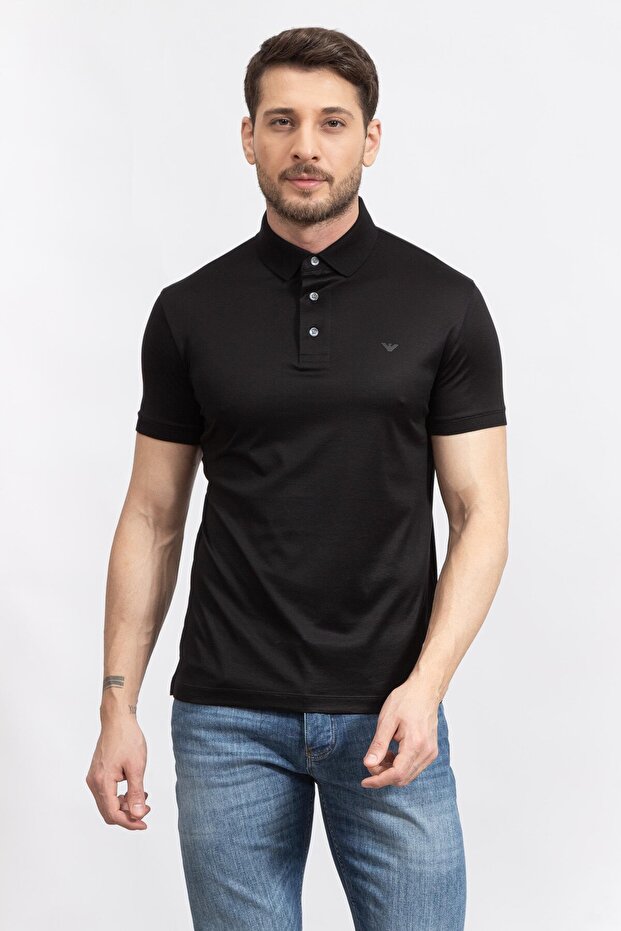 Men's Polo Neck T-Shirt Black