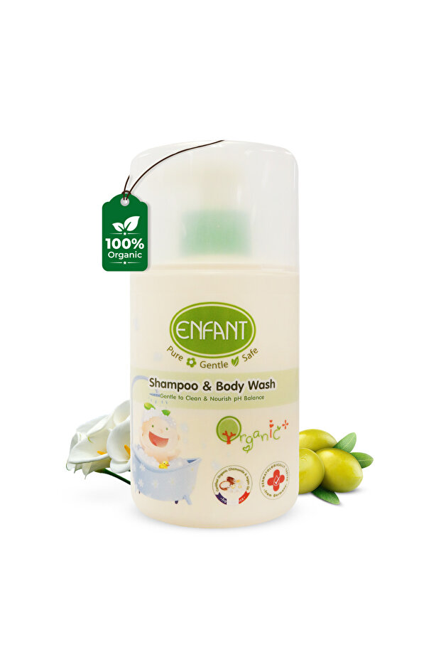 Organic Plus Baby Shampoo And Body Wash 300ML Pump Gentle To Clean & Nourish pH Balance
