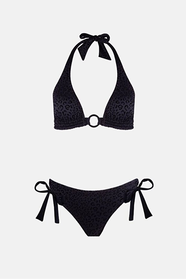 4612 Black Patterned Bikini Set - 4