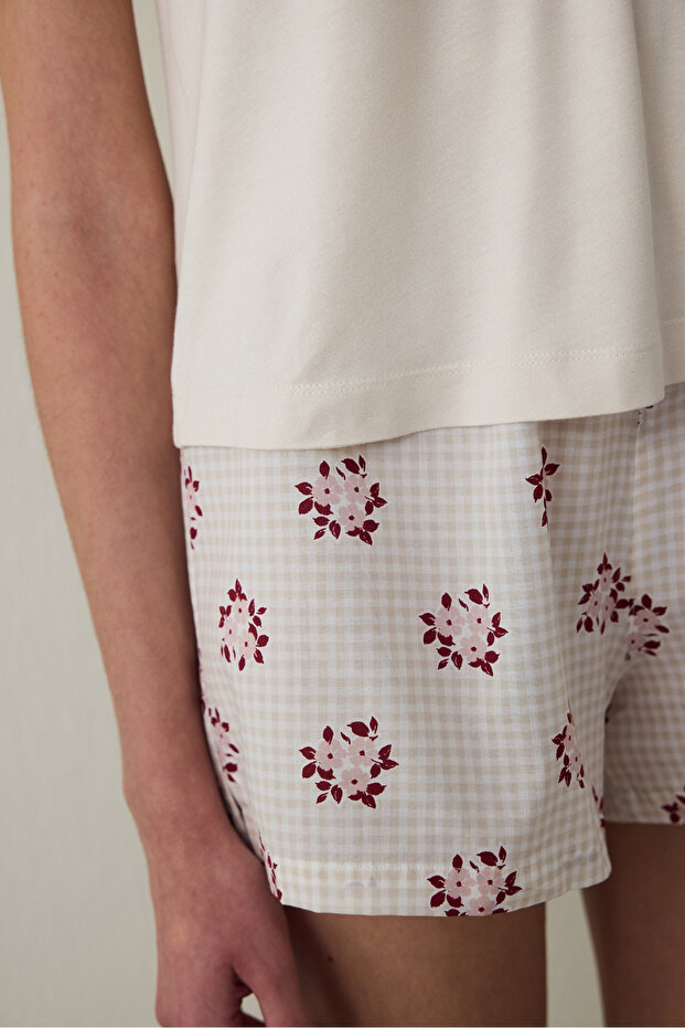 Taş Rengi Freya V Yaka Geniş Askılı Atlet Pijama Üstü - 4