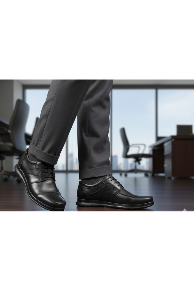 4256 Men's Black Personality Daily Genuine Leather Shoes