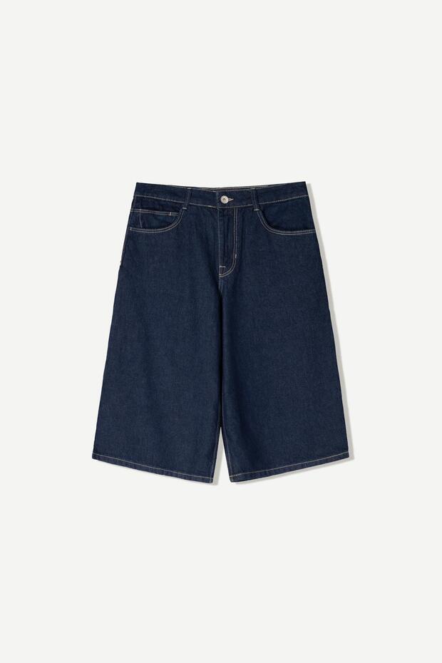 Bol denim bermuda şort - 2