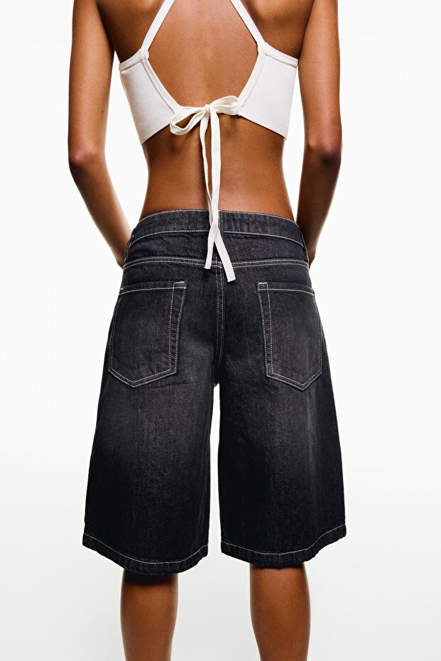 Baggy denim şort - 3