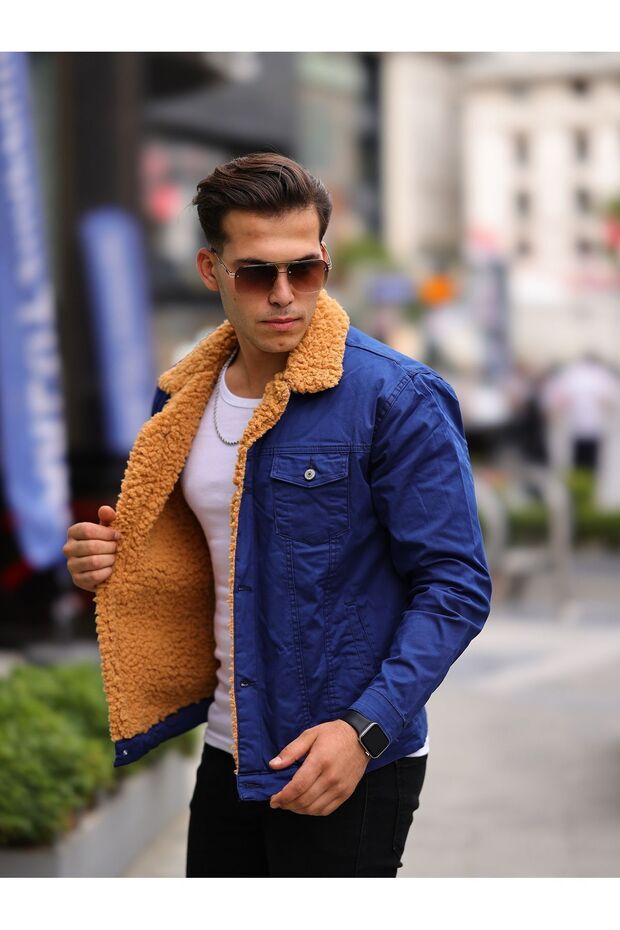 MEN'S FURRY DENIM JACKET - 1