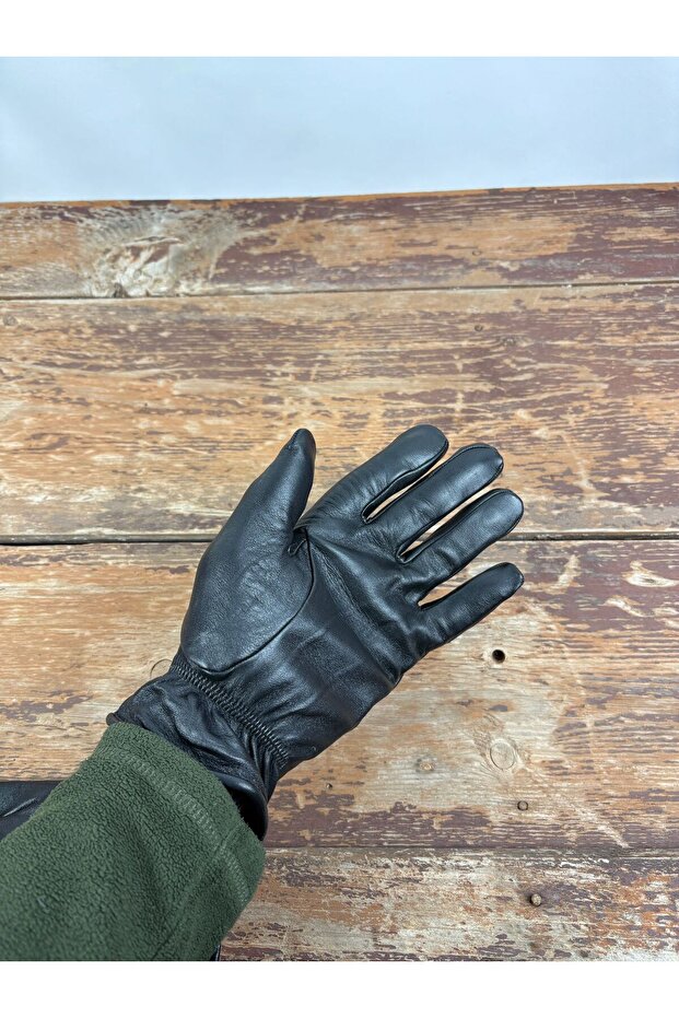 Gerçek Deri Eldiven, Siyah Deri Eldiven, Deri Eldiven, Eldiven, Desenli Deri Eldiven - 4