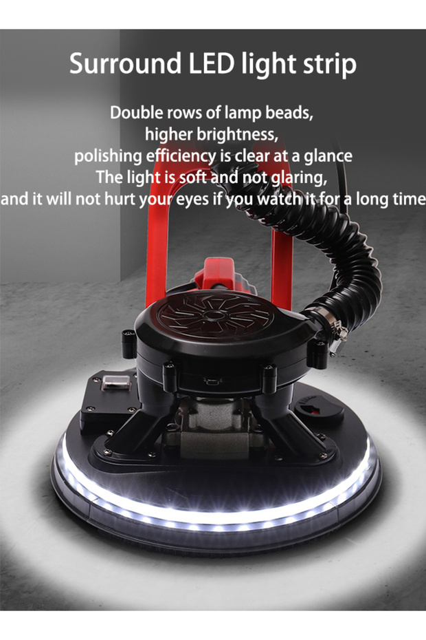 Drywall Sander with Vacuum Dust Collector, 1980W, 6-Speed 1100-2700 RPM, Extendable Handle, L - 8