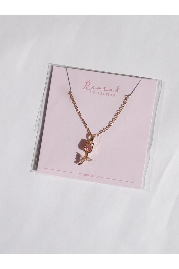 Tulip Flower Çelik Kolye - 1