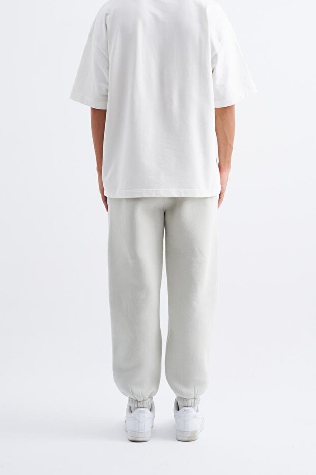 Erkek Basic Jogger Relaxed Gri Eşofman Altı - 4