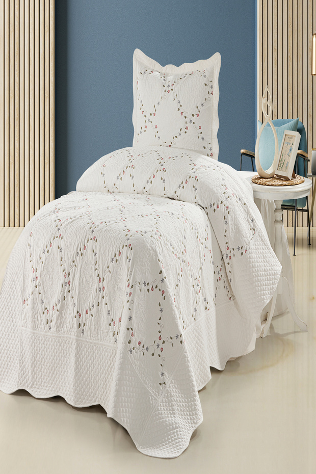 Tek Kişilik Yatak Örtüsü, Nakışlı Yatak Örtüsü, Günlük Yatak Örtüsü, Kapitoneli Yatak Örtüsü - 1