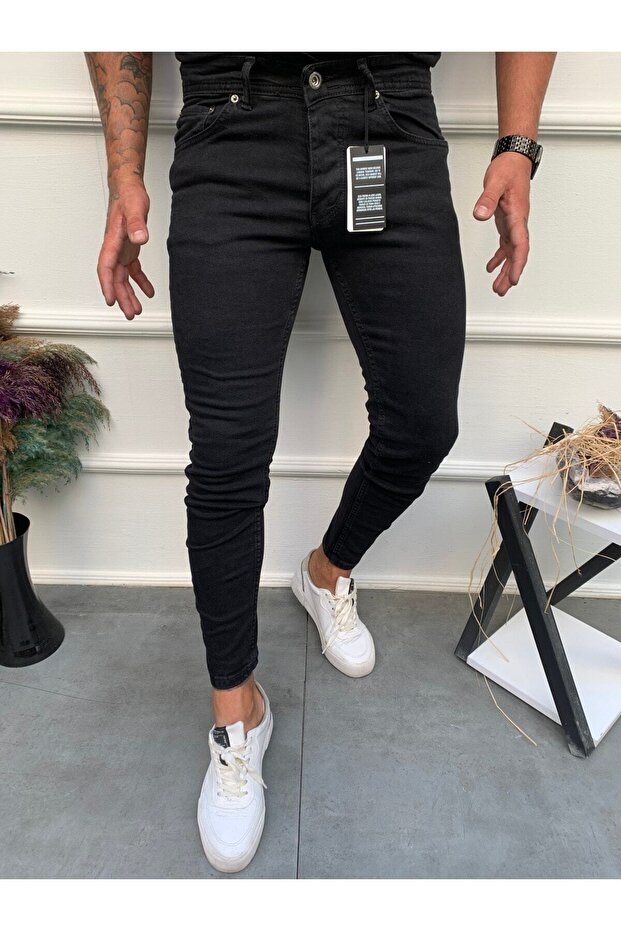 Men's Jeans Skinny Fit Lycra Trim Anthracite