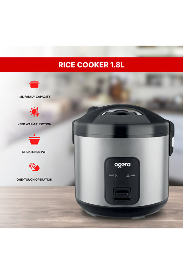 1.8 L Electric Rice Cooker OG9503RC | 700 W Fast-Heating Cooker, Cook & Keep-Warm