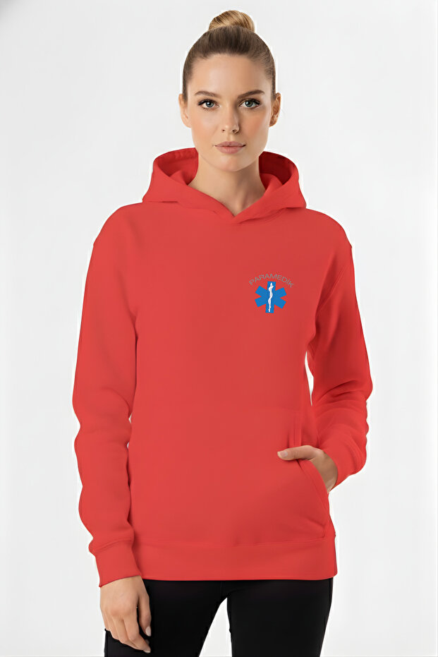 Red Paramedic Hooded Sweatshirt Unisex
