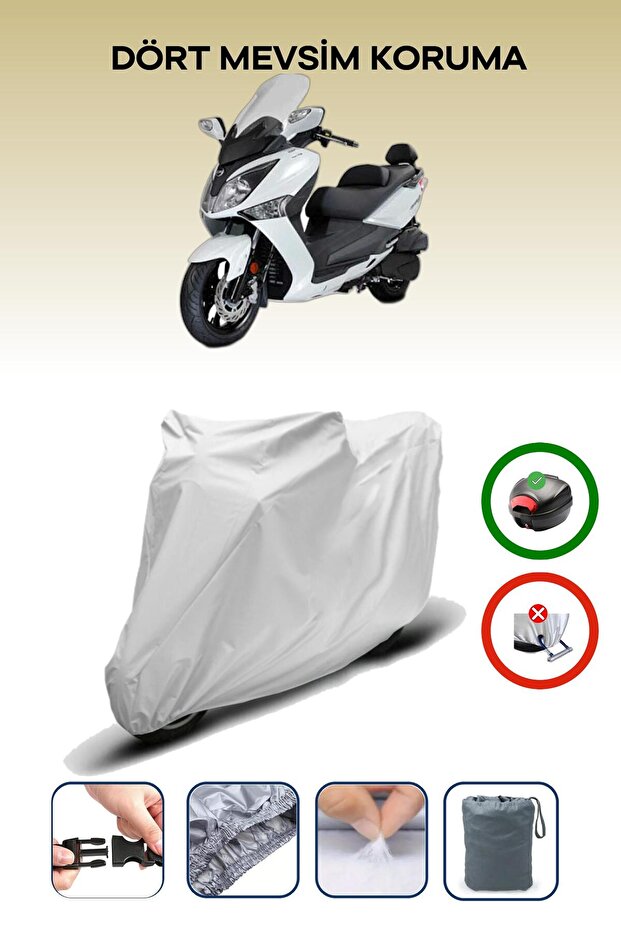 Compatible with Sym Joymax 250i ABS GRAY MOTORCYCLE BRAND REAR BAG
