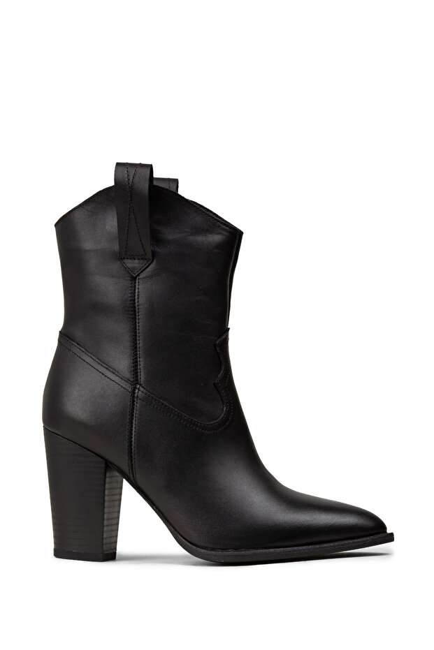 Hakiki Deri Siyah Kadın Bot - 4