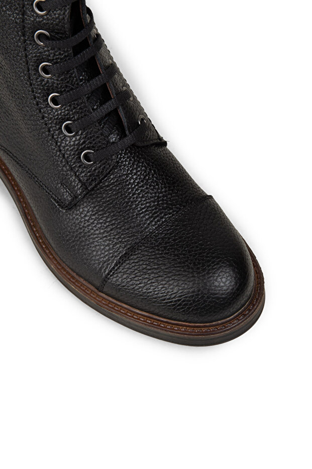 Hakiki Deri Siyah Erkek Postal Bot - 5