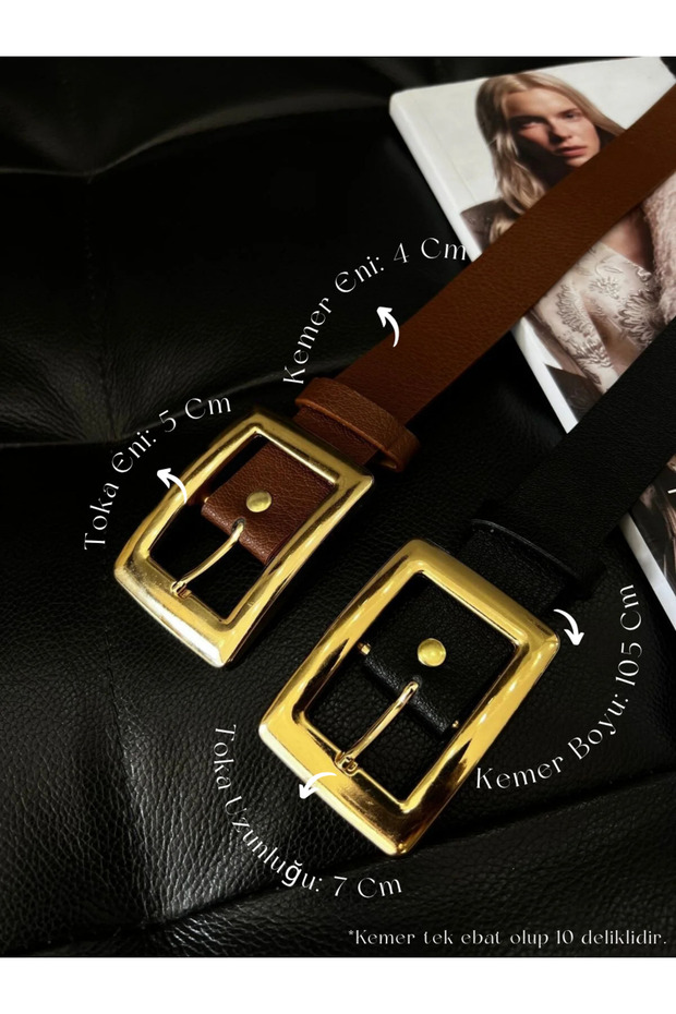 2-Piece Deal Product Gold Buckle Women's Pants Belt, Coat Belt, Dress Belt, Shirt Belt