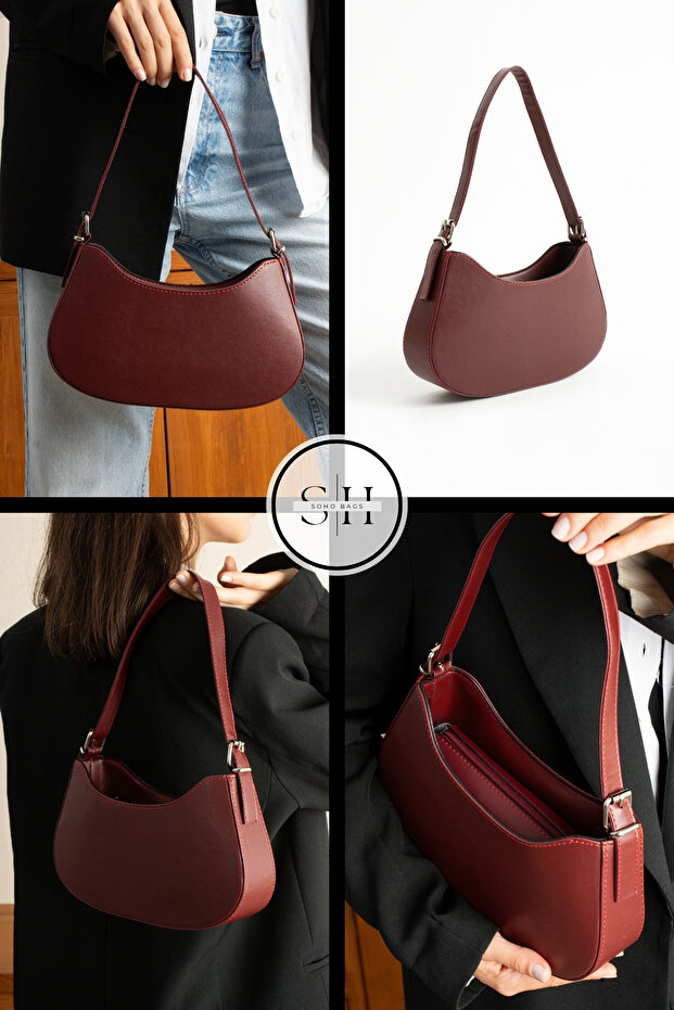 Orijinal Kadın Kolon Askılı Konfor Modeli Mini Baget Tek Gözlü Küçük Boy El Kol Ve Omuz Çantası - 2