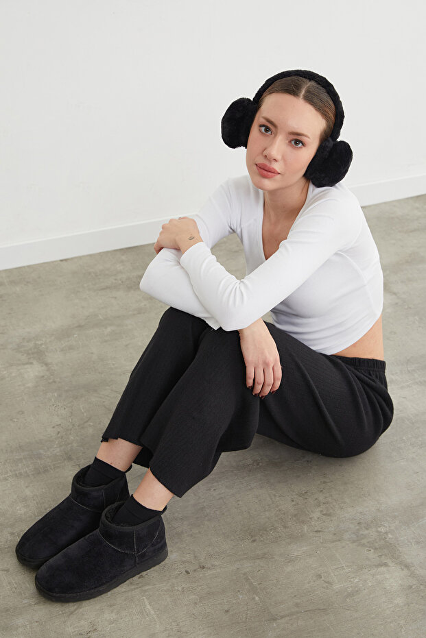 Basic Fitilli Beli Lastikli Pantolon - 3