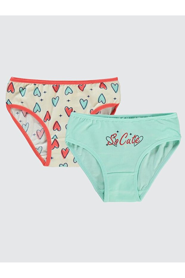 2-10 Years Old Girl's Pink-Turquoise Panties