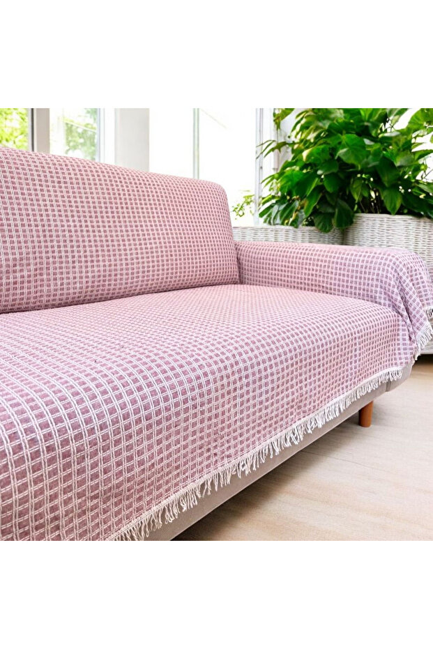 100% Cotton Buldan Work Natural Color Sofa Bed Cover 170X220 cm