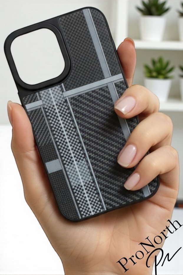 iPhone 16 Compatible Case Carbon Look Silicone Cover