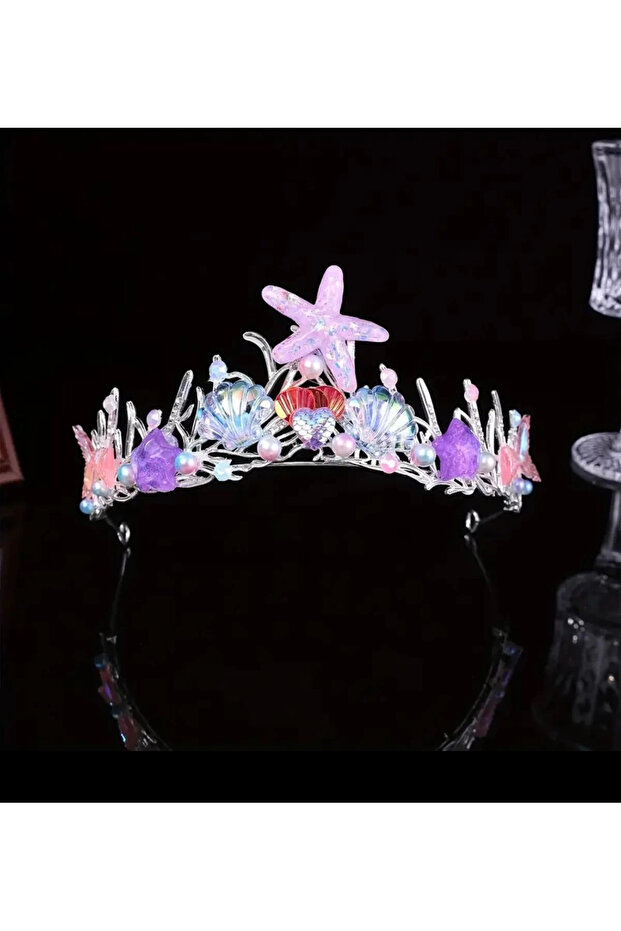Undersea Queen Crown – with Mussel, Starfish and Pearl Detail