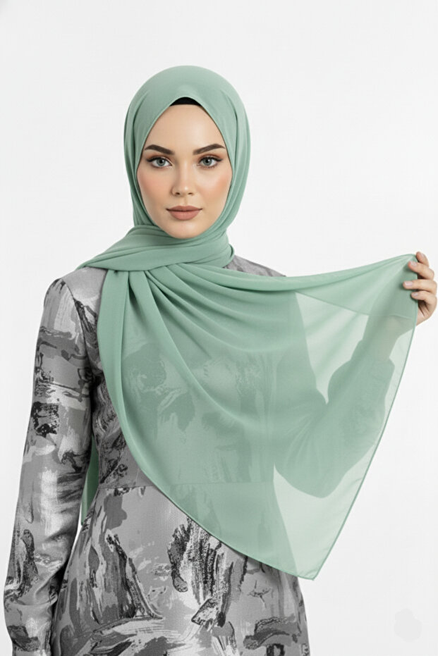 Crepe Chiffon Shawl Turquoise – for Light, Comfortable, Stylish Daily and Special Occasion Combinations
