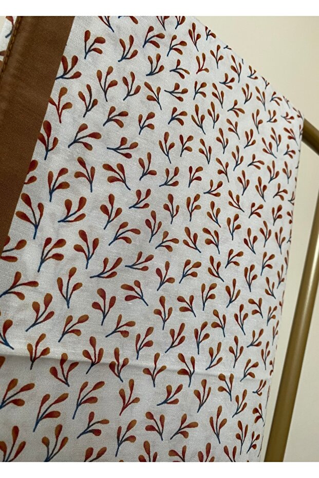 Light Brown Patterned Soft Scarf - 4