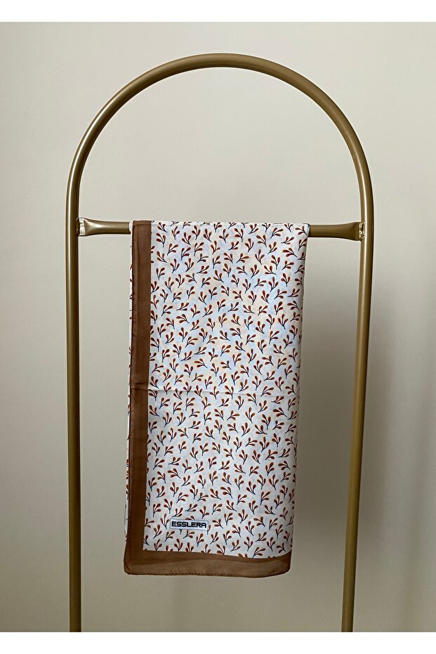 Light Brown Patterned Soft Scarf - 8