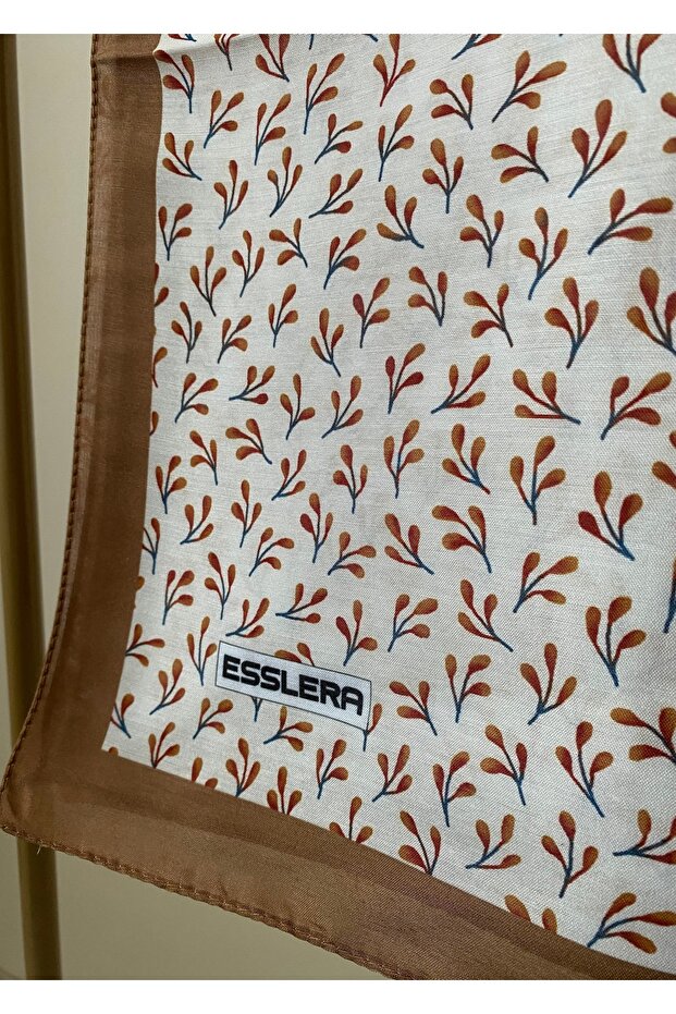 Light Brown Patterned Soft Scarf - 5