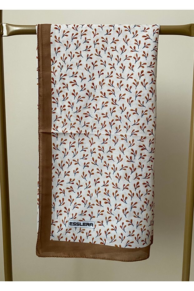 Light Brown Patterned Soft Scarf - 6