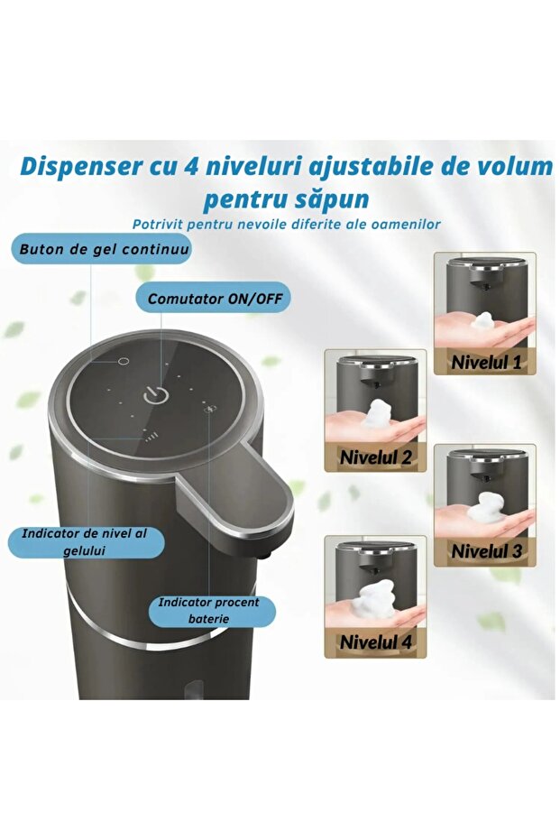 Automatic soap dispenser Foam type, 380 ml, motion sensor, 4 dosage levels, White - 7