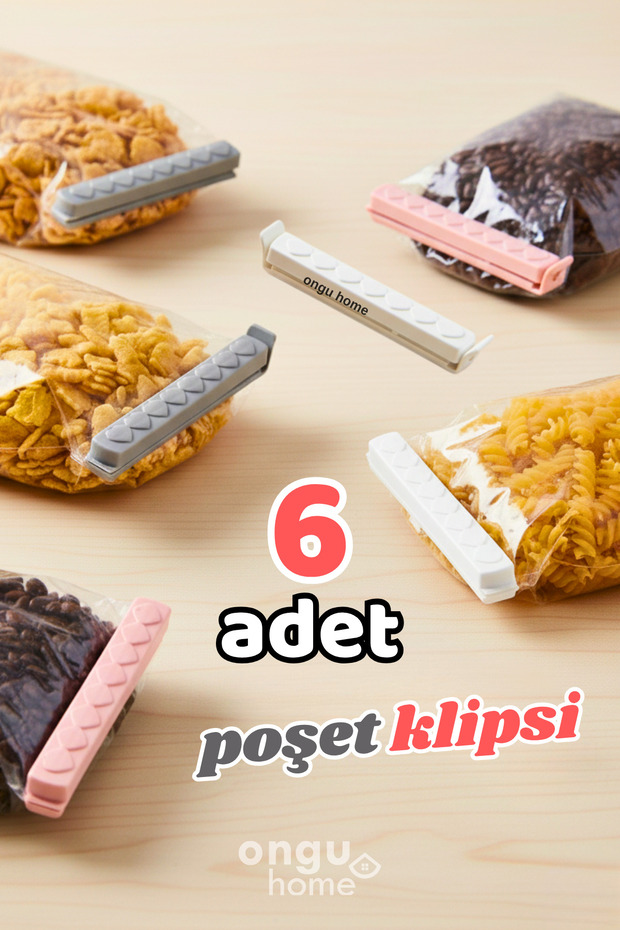 6lı Pratik Poşet Mandalı Poşet Klipsi Kapatıcı Ambalaj Ve Torba Kapatma Aparatı Büyük Poşet Klipsi - 1