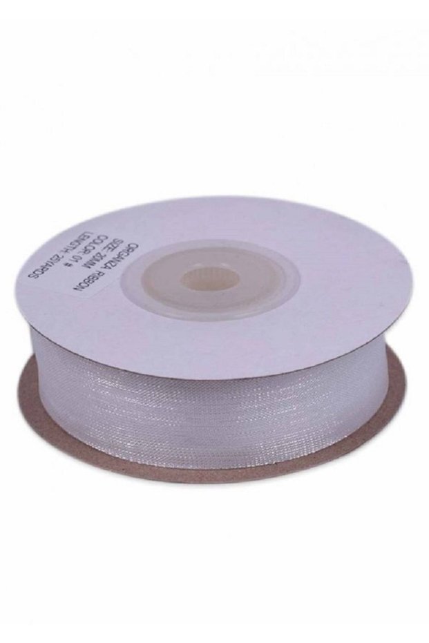 White Organza Tulle Ribbon ((1 Piece)), 2 Cm, 25 Meters Organized Chiffon Ribbon, Tulle Ribbons,