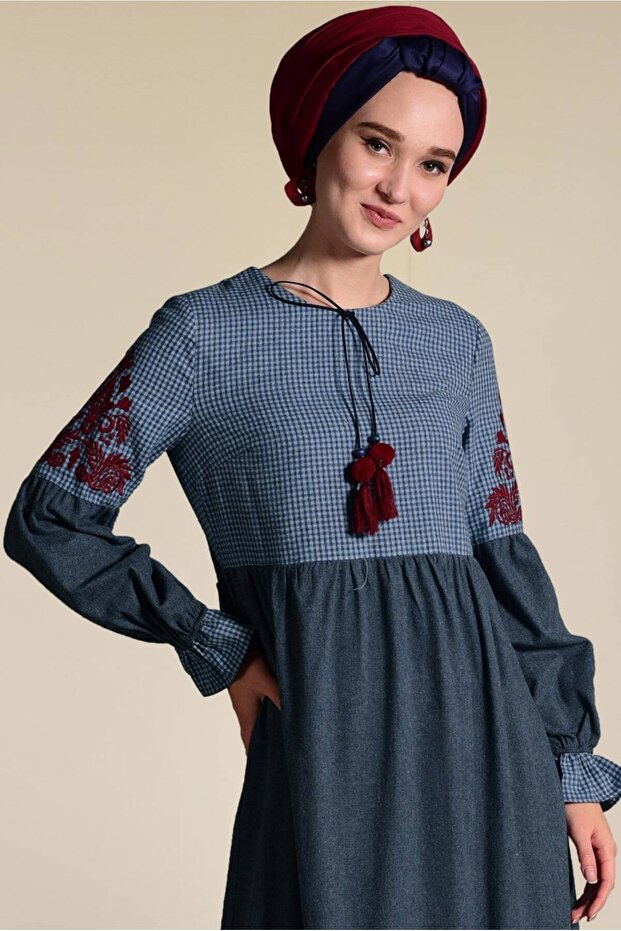 Embroidered and Tasseled Dress 4605