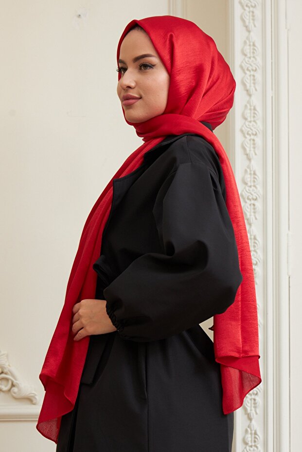 Janjan Çift Taraflı Şal Kırmızı - 6