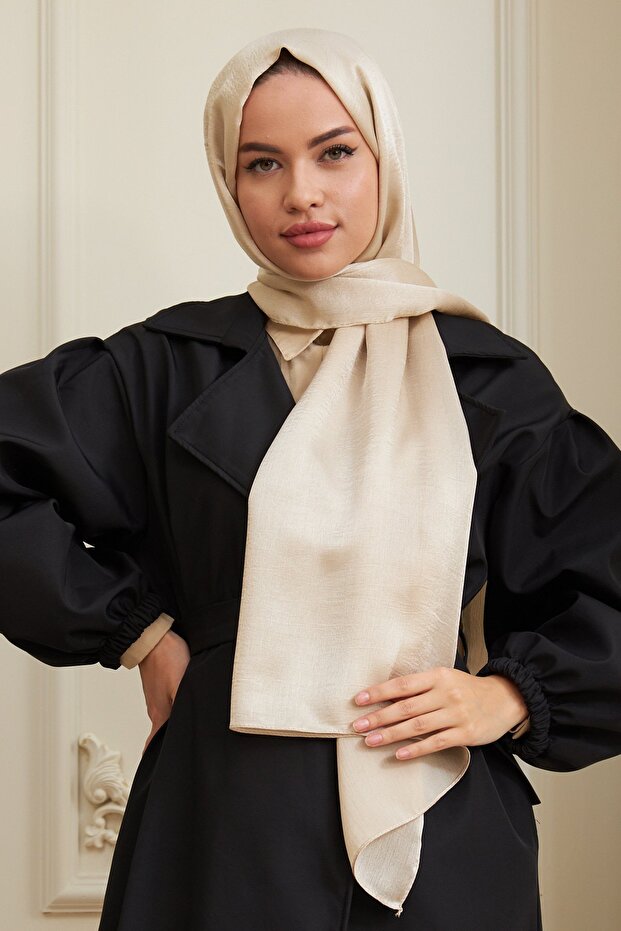 Janjan Çift Taraflı Şal Ekru - 3
