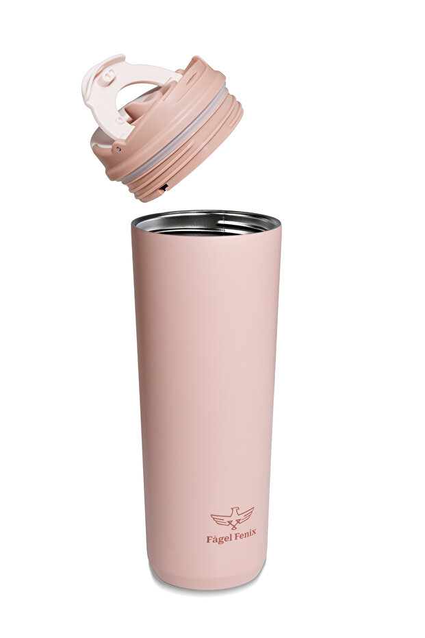 710 ml Triple Sip Dune Rose Çift Katmanlı Paslanmaz Çelik Termos Matara - 8