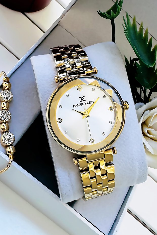 Cutting Glass Waterproof Stone Women Wristwatch Black Gold Color Steel Band Gift Bracelet Gdkb2010C1