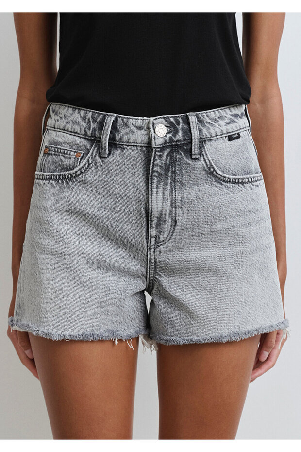 Cherry 90lar Açık Gri Jean Şort 1410022-89734 - 7